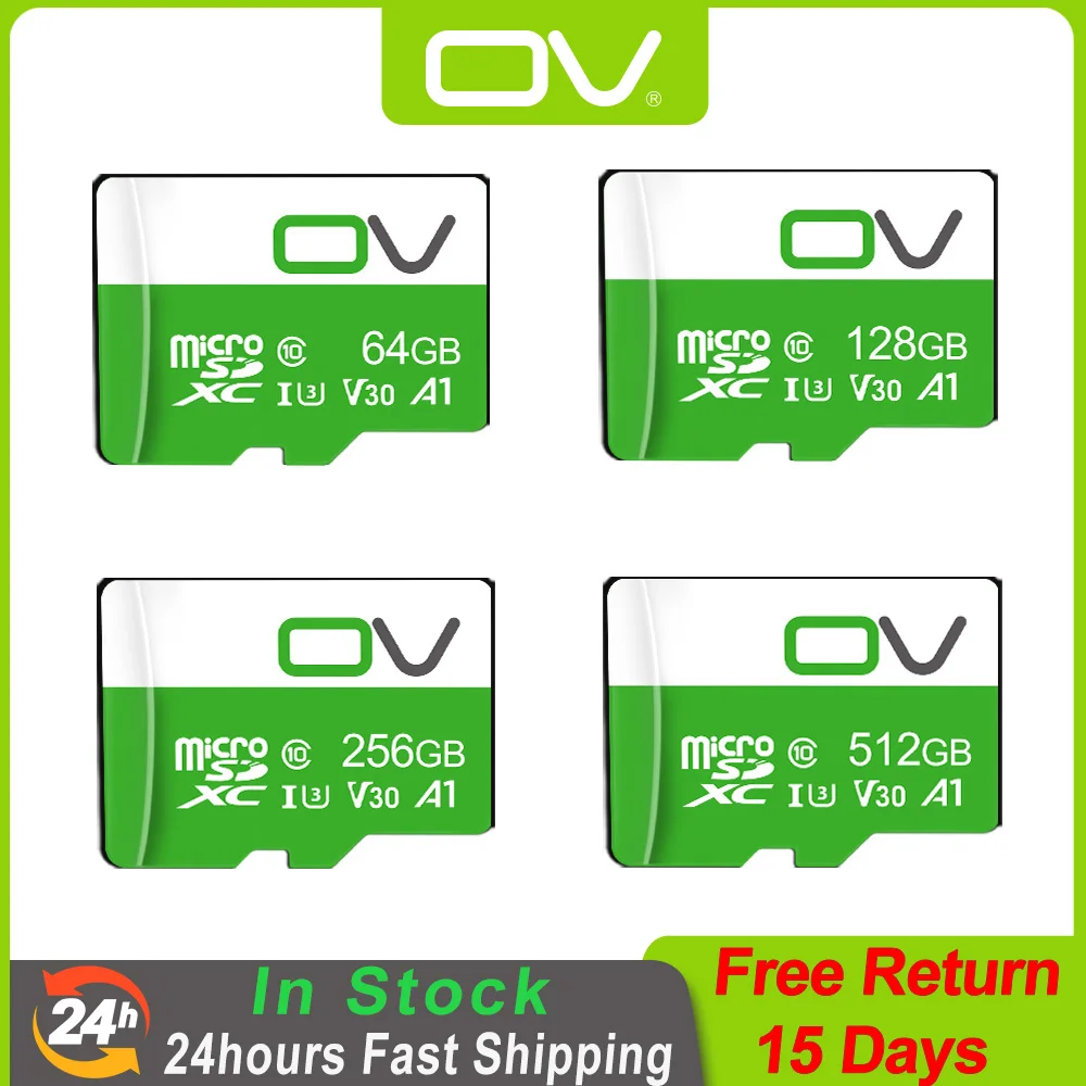 OV Original 16GB 32GB 64GB 128GB 256GB 512GB Micro Mini SD 10 Classe Memória Flash Video TF Card V30 Cartões de Monitoramento de Alta Velocidade nintendo switch memória caderno v60 lote cartão de memória sonambulist