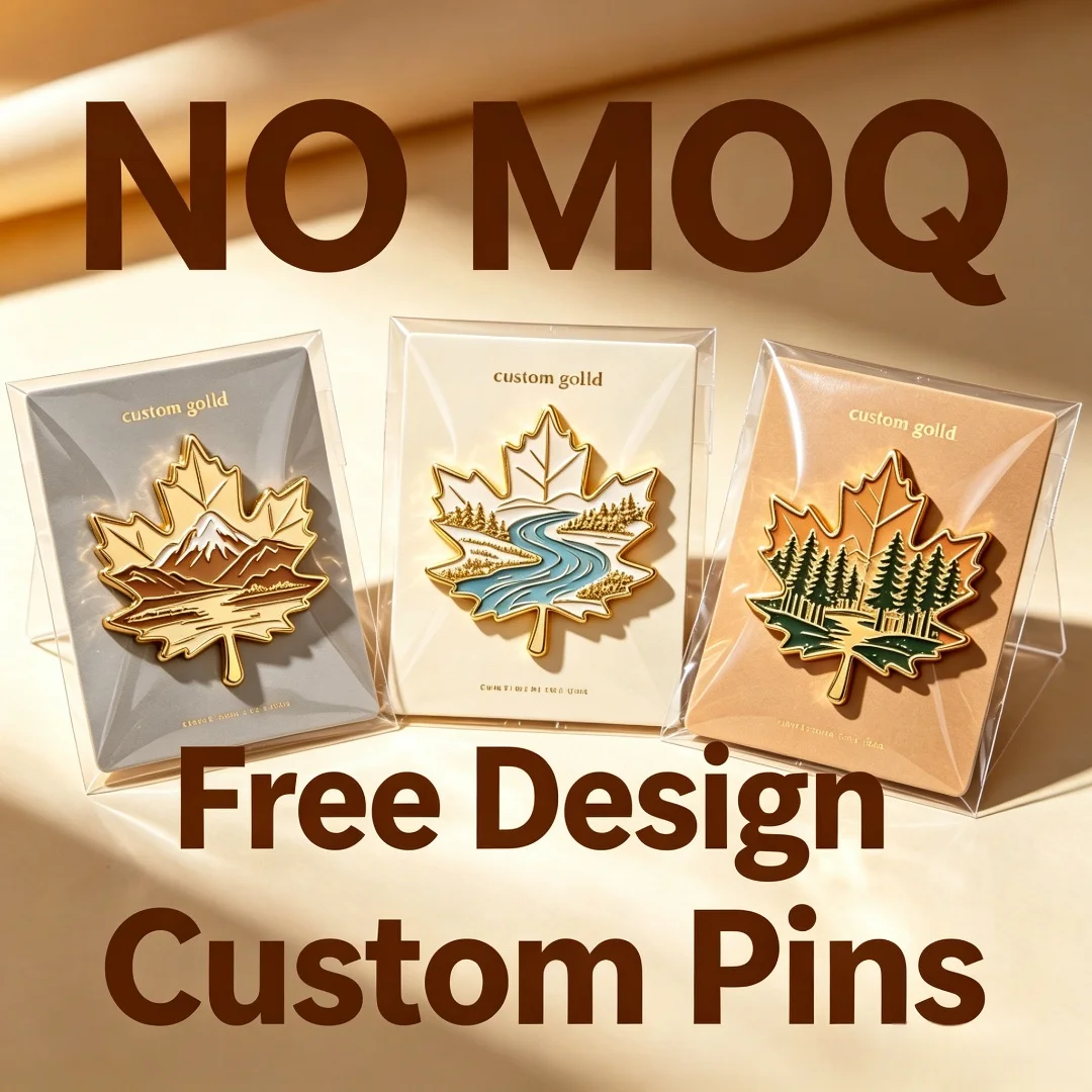 Magnet Badges Customizable Maple Leaf Nature Landscape Magnet Pins Personalized Logo Mountain Forest Lapel Decor Badge