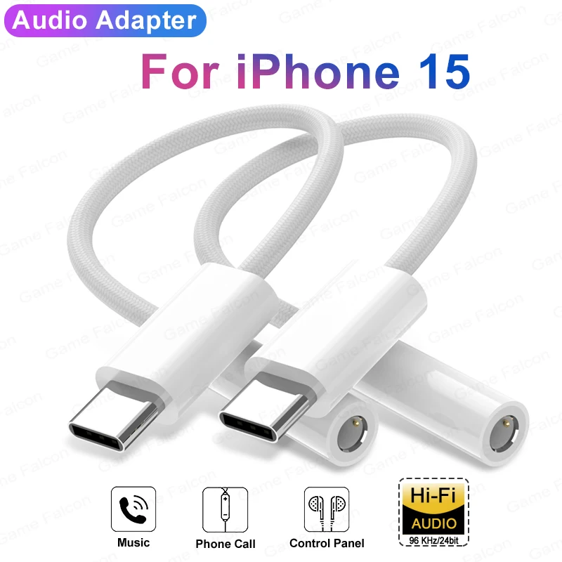 USB Type C to 3.5mm Headphone Jack Audio Adapter USB C to 3 5 Aux Audio Cable For iPhone 15 Pro Max 15 Plus iPad Samsung MacBook