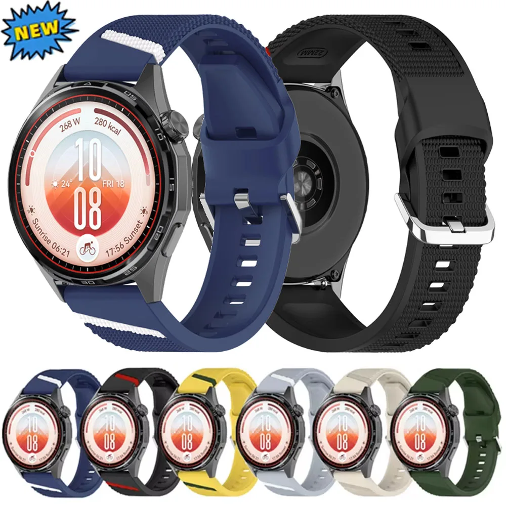 22mm Official Wave Point Silicone Strap for Huawei Watch GT7/GT7-6-5 Pro 46mm Oblique Line Watchband for Huawei Watch 6-5-4 46mm