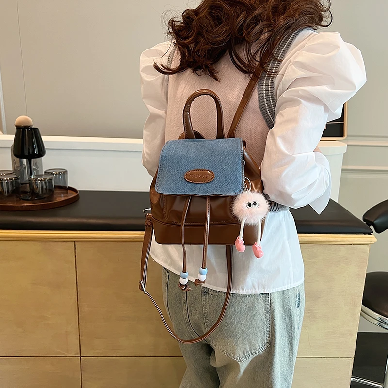 Mini Backpack for Women PU Leather Multifunction Crossbody Bag Ladies Phone Pouch Pack Luxury Brand Shoulder Bag Casual Backpack