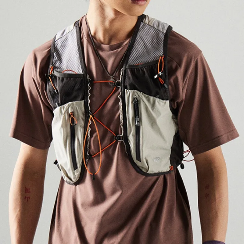 Outdoor Running Hydration Vest Backpack Lightweight Breathable Mesh Trail Race Vest Adjustable Storage Pockets Marathon Hiking