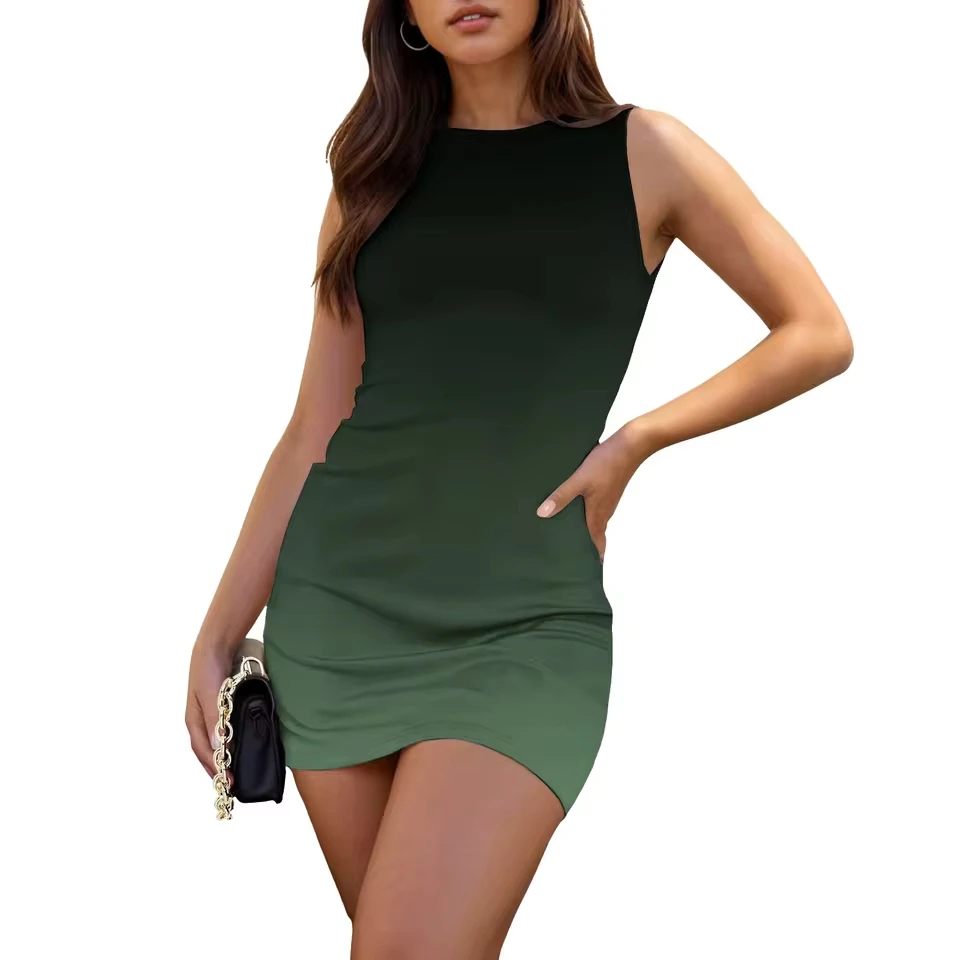 

Teen Dresses Summer Women Summer Sleeveless O Neck Mini Dress Party Club Bodycon Dresses 신상원피스