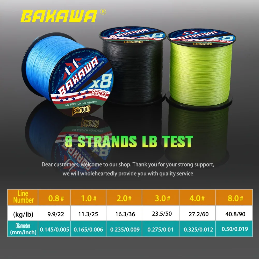 BAKAWA 8-Strang 500M Geflochtene Angelschnur X8 PE Angelzubehör für Meer- und Süßwasser Karpfenangel-Ausrüstung 22-90LB Neu – Detail 2