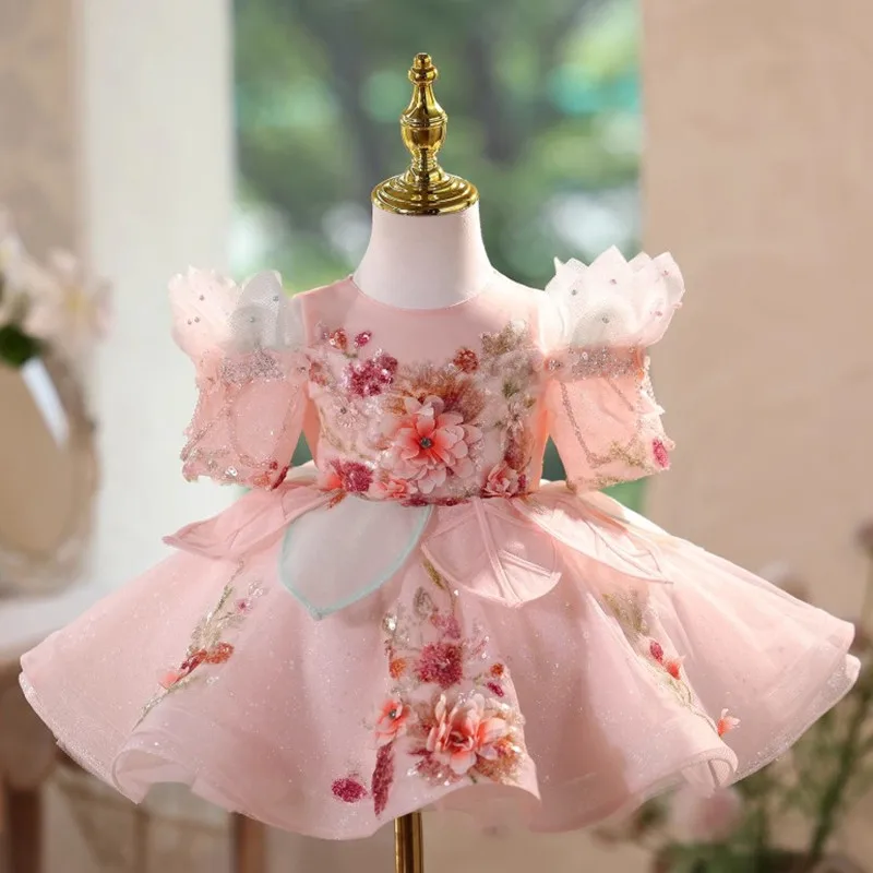 High-End Children's Princess Evening Gown Host's Piano Performance Birthday Girls Party Dresses A4669 Vestidos