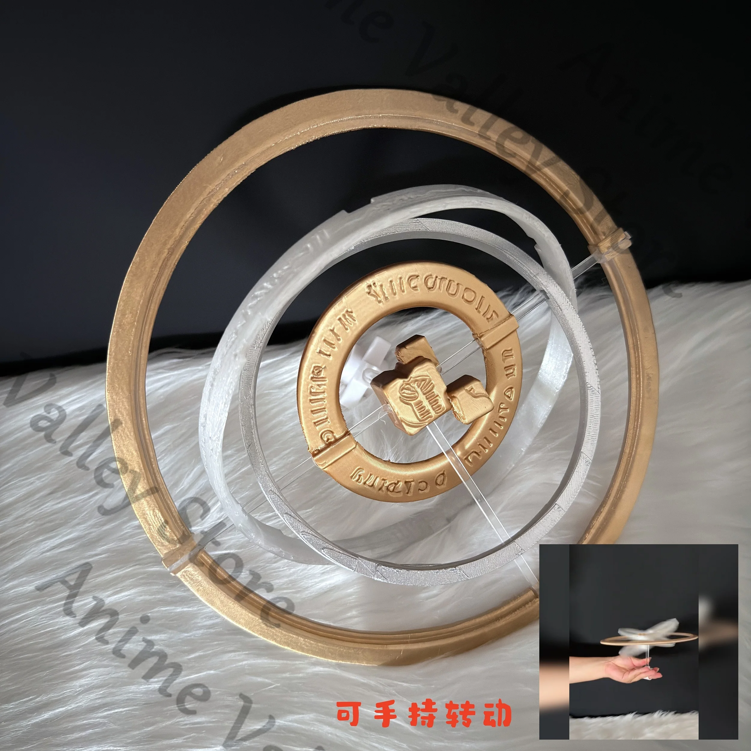 Xin Yue Hu Wuthering Waves Anime Cosplay Rotatable Loop Palm Ringlike Prop Cartoon Weaponry Accessories Halloween Props