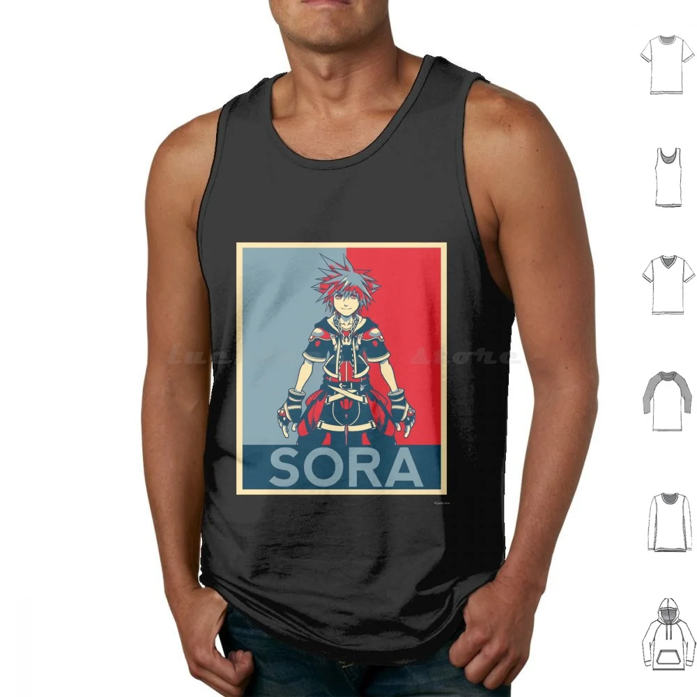 Sora'S Hope Tank Tops Print Cotton Sora Riku Kairi Aqua Ventus Final Fantasy Fantasy Heart Heartless Nessuno Nobody Hope