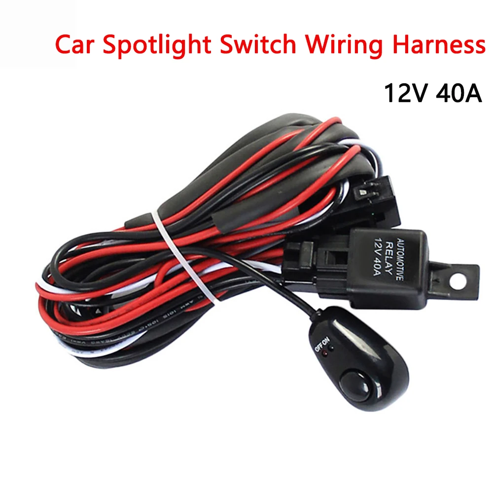 Long Light Wire Set 12V 40A Off-road LED Work Light Switch Wire Harness One To Two Fog Light Switch Wire Hot Sale Auto Parts