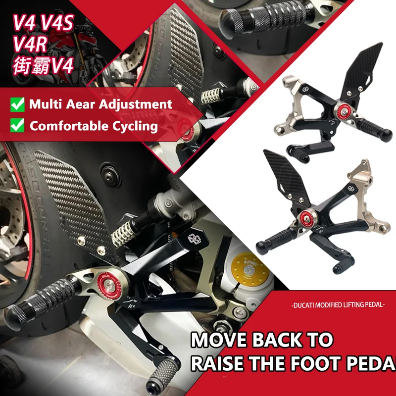 

Motorcycle Adjustable Raise Move Back Footrests Rearset Rear Footpeg Foot Rests Fit For Street fighter V4 Streetfighter V4