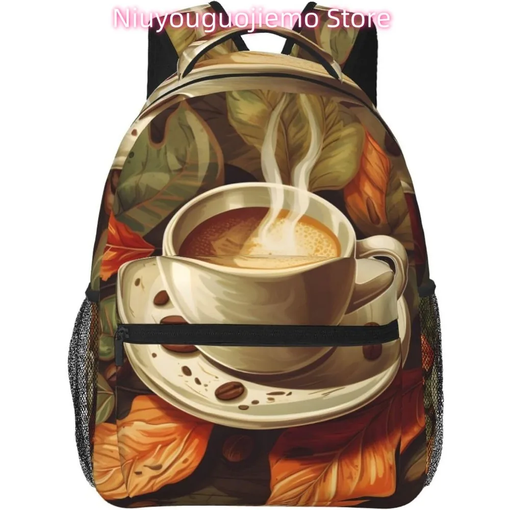 

Coffee Leaf Pattern Lightweight Laptop Backpack Lightweight Multipurpose Travel Casual Daypack Unisex College Backapcks for Men