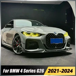 3PCS Car Front Bumper Lip For BMW 4 Series G26 i4 M50&G24 Gran Coupe 2021-2024 Body Kits Spoiler Splitter Diffuser Gloss Black