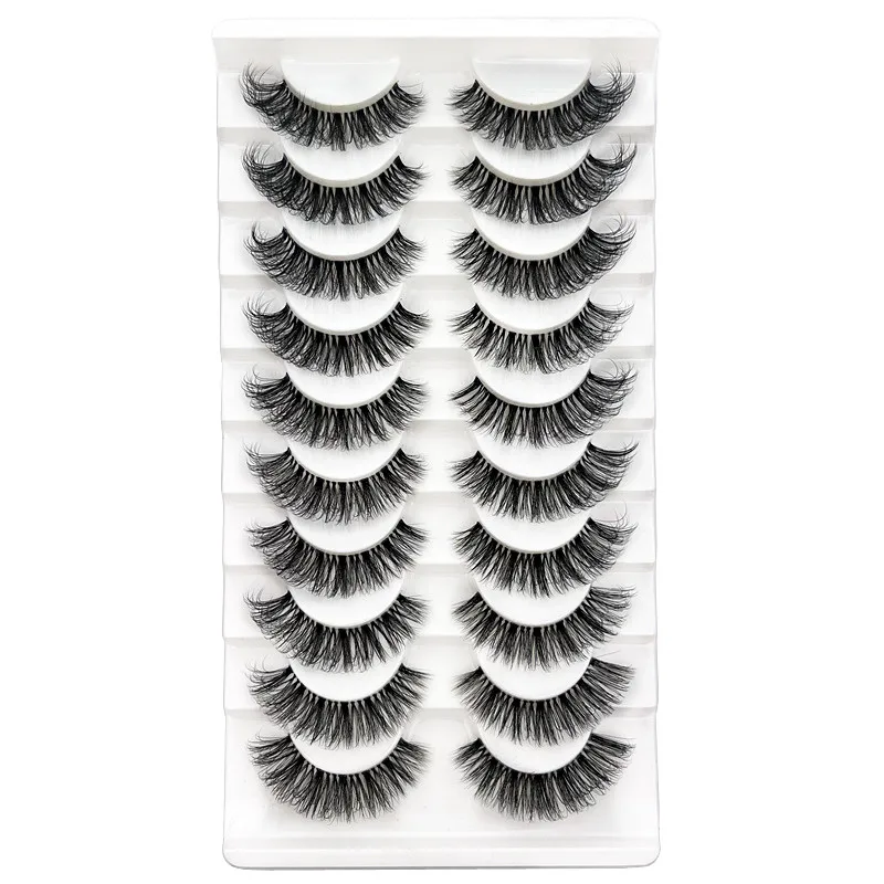 10 Pairs Invisible band Lashes 3D Faux Mink Lashes Natural short Transparent Terrier Lashes Clear Band Soft Eyelashes Extension