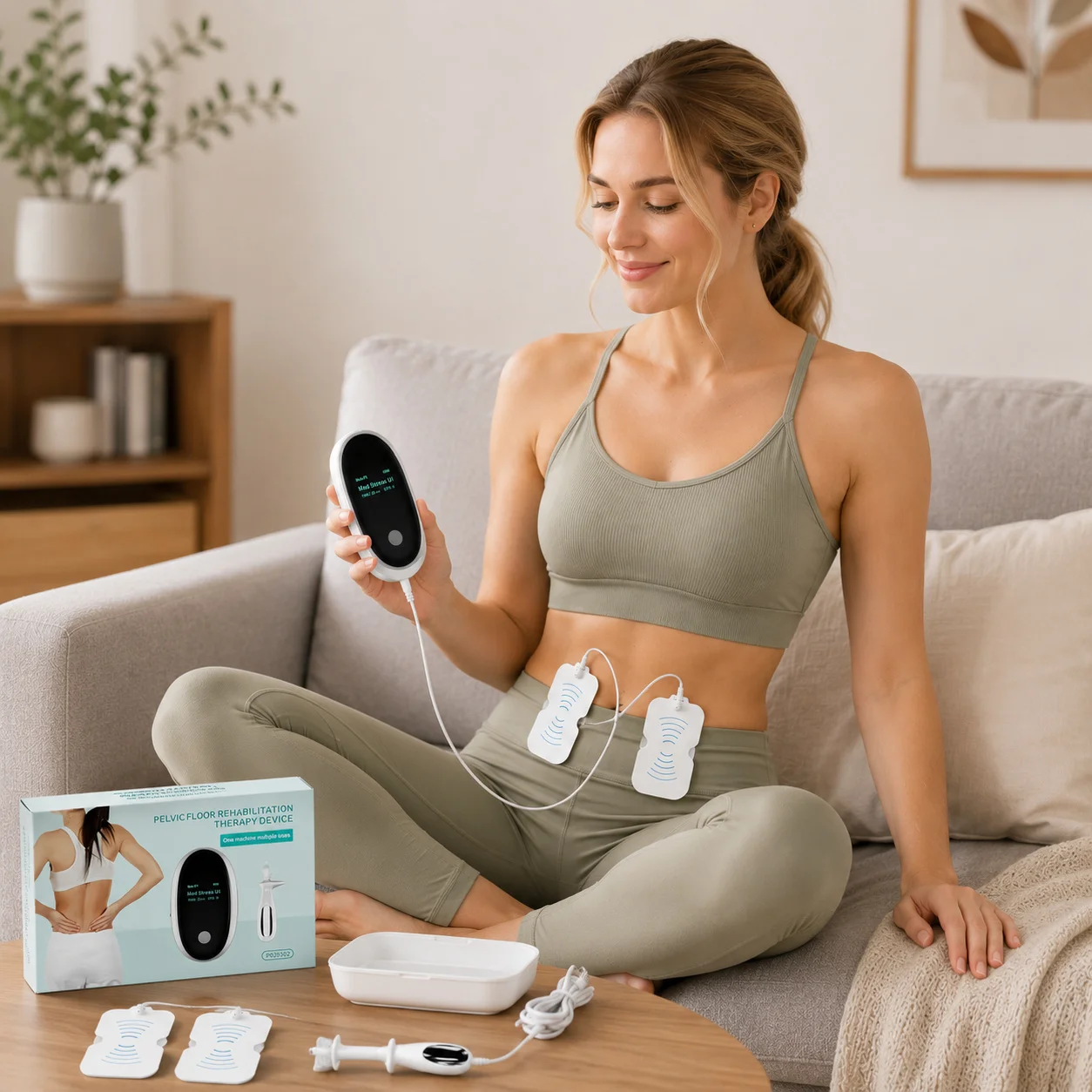 Pelvic Floor Muscle Trainer EMS Vaginal Stimulator Postpartum Rehabilitation Incontinence Therapy Device Massager Tens Pads