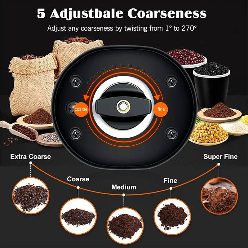 Battery Powered Electric Salt And Pepper Grinder, Adjustable Coarseness Refillable Mills, Kitchen Gadget Tool