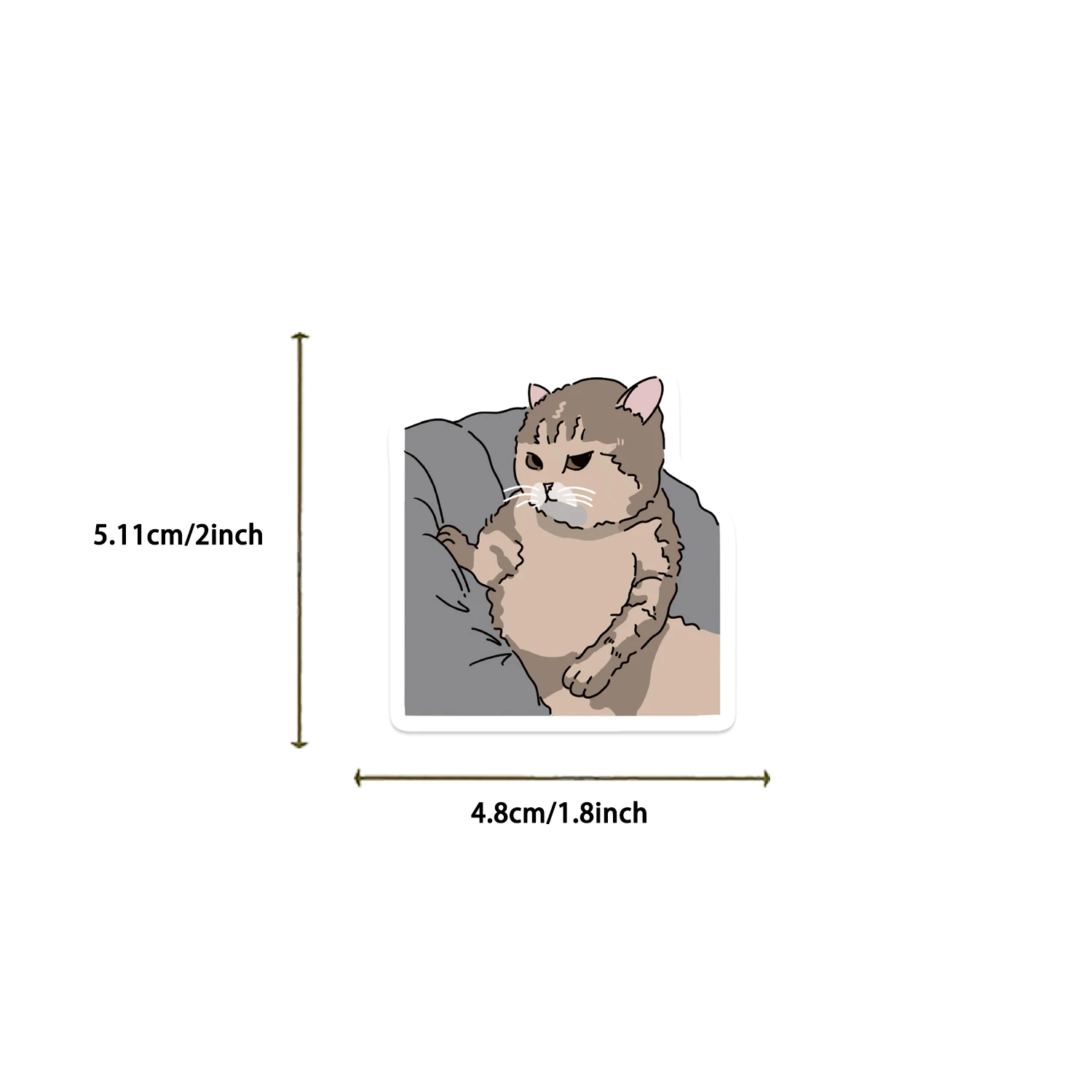 مجموعة ملصقات قطة مكونة من 50 قطعة، ملصقات تزيين كرتونية رائعة للأكواب وأجهزة الكمبيوتر المحمولة والهواتف والأمتعة