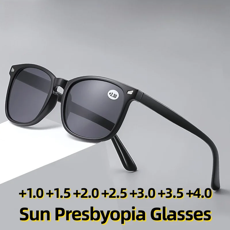 

New Retro Sun Presbyopia Glasses High-Definition Anti-Blue Light Reading Eyewear Unisex Outdoor UV Protection Sunglasses