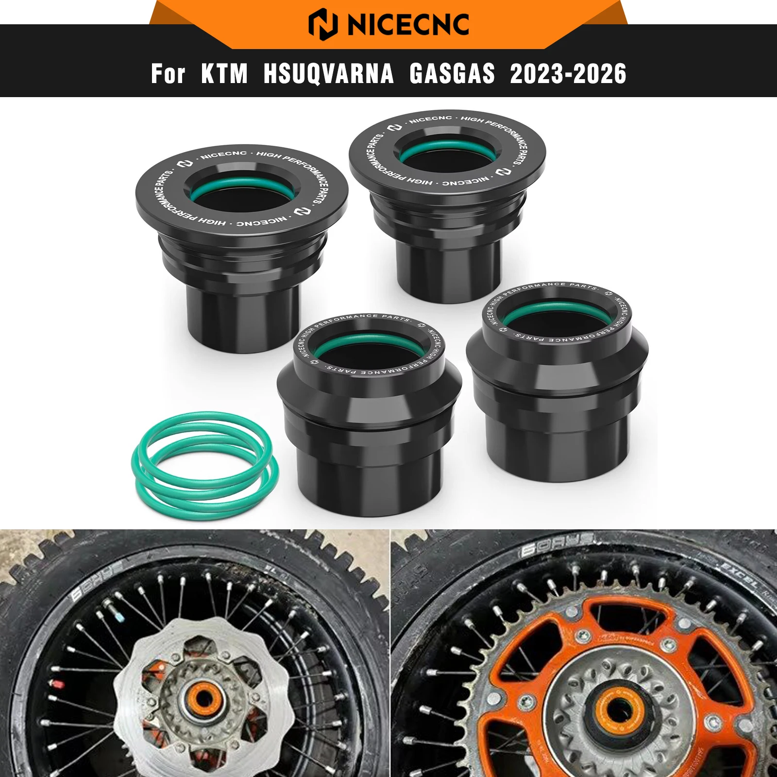 ForHusqvarna TE 300 250 FE 450  2024 22MM Front Rear Wheel Spacers Hub Collars O-rings For KTM EXC 300 EXC-F 350 GasGas EC 300