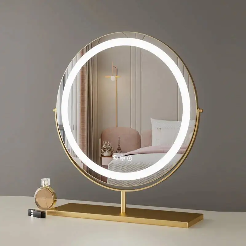 Modern Round Living Room Vanity Small Girls Funky Luxury Circular Bathroom Mirror Bedroom Circle Custom Espelhos Home Products