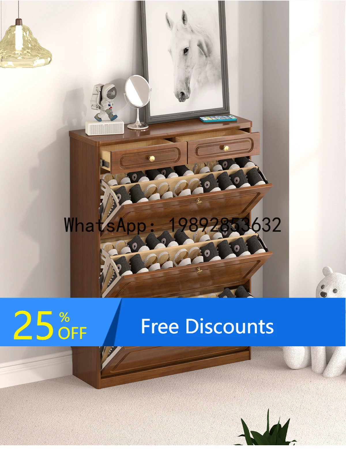 YFY Pure Solid Wood 60-80cm Retro 1-1.2- 1.4m Custom Ultra-thin  Small Apartment Extremely Narrow Shoe Cabinet Space-saving