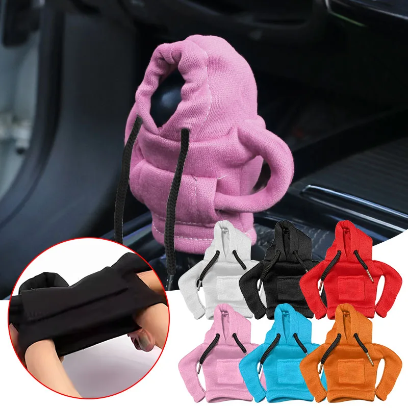 Gear Shift Hoodie Cover Shift Cover Gear Handle Decoration Fits Manual Automatic Universal Car Shift Lever Interior Stickers