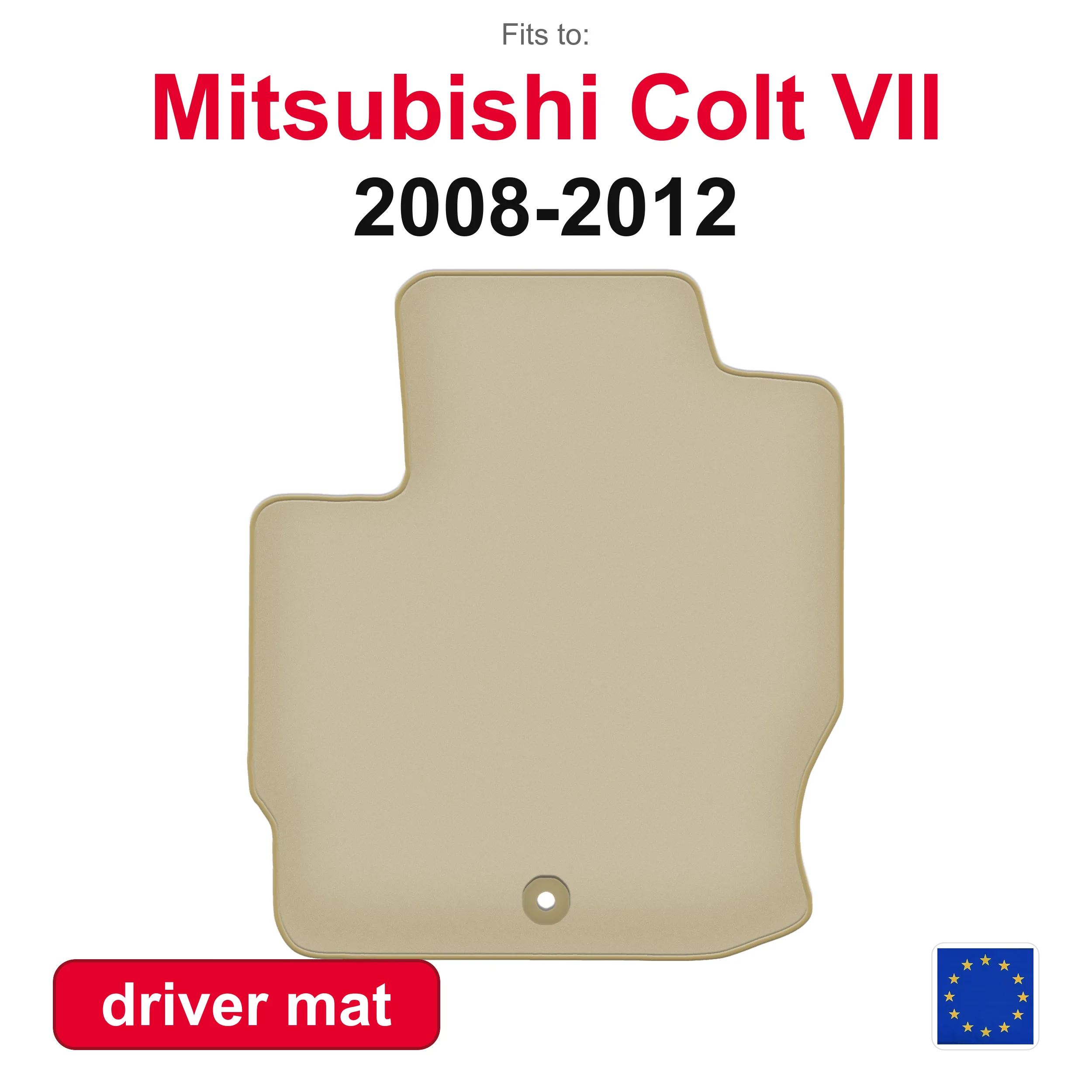 PREMIUM autobestuurdersmat voor Mitsubishi Colt VII HB zonder luchtafdekking (2008-2012) -beige pasvorm (1 stuk)