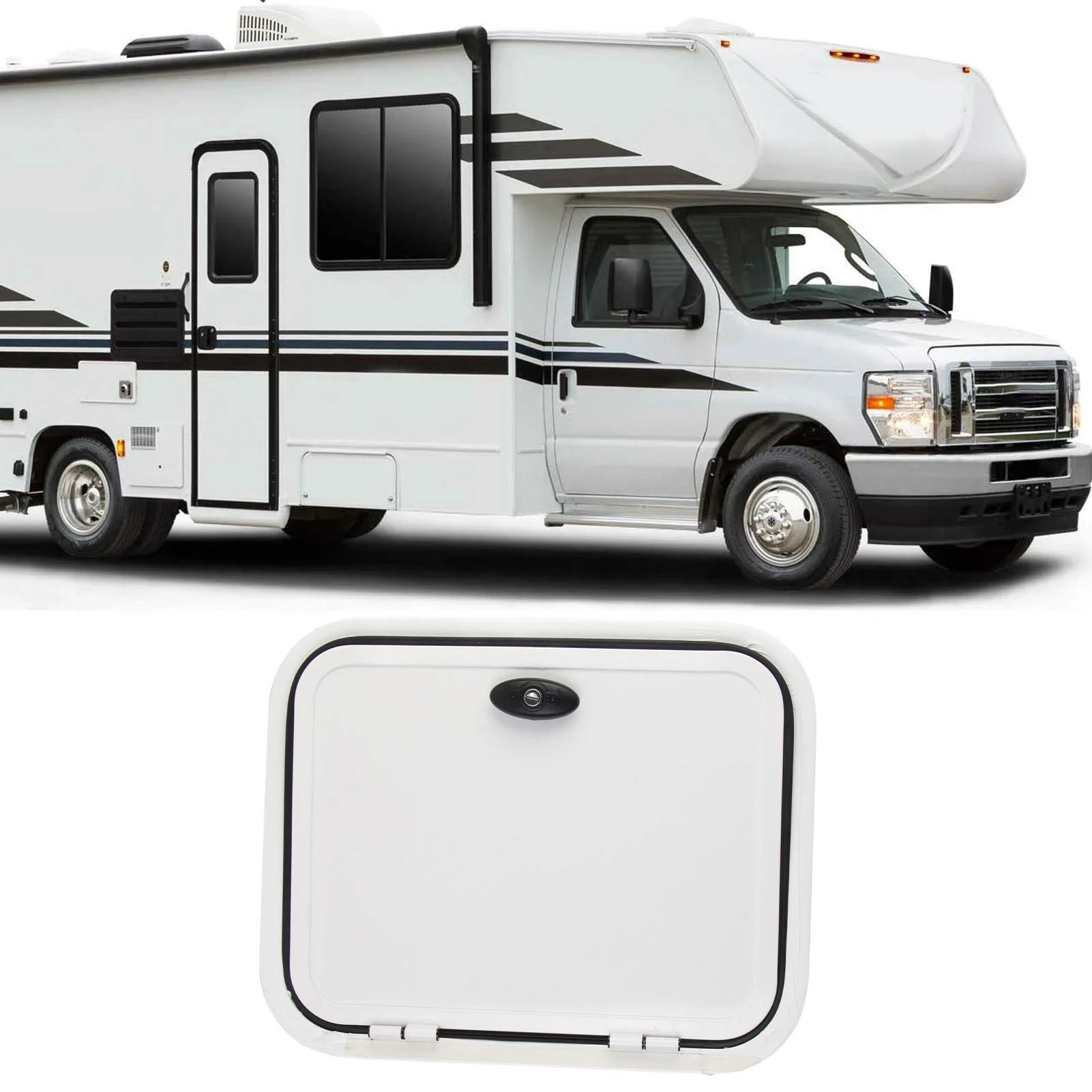 RV Compartment Door H500 W400mm Anti UV Perfect Sealing Rounded Corner Baggage Storage Door for  Motorhome