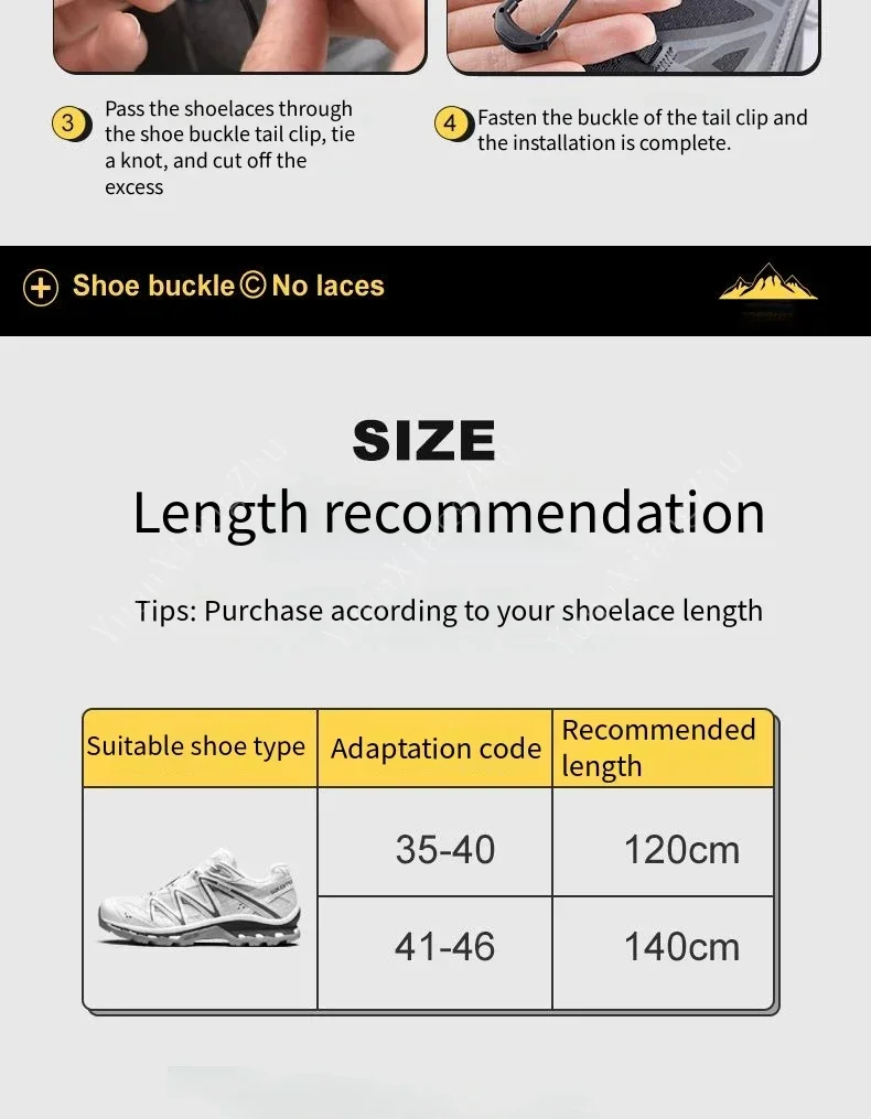 Elastische, runde Schnürsenkel für Tennis- und Laufschuhe, ohne Schnürsenkel, in Schwarz und Weiß, für Erwachsene und Kinder, Schuhzubehör. – Detail 12