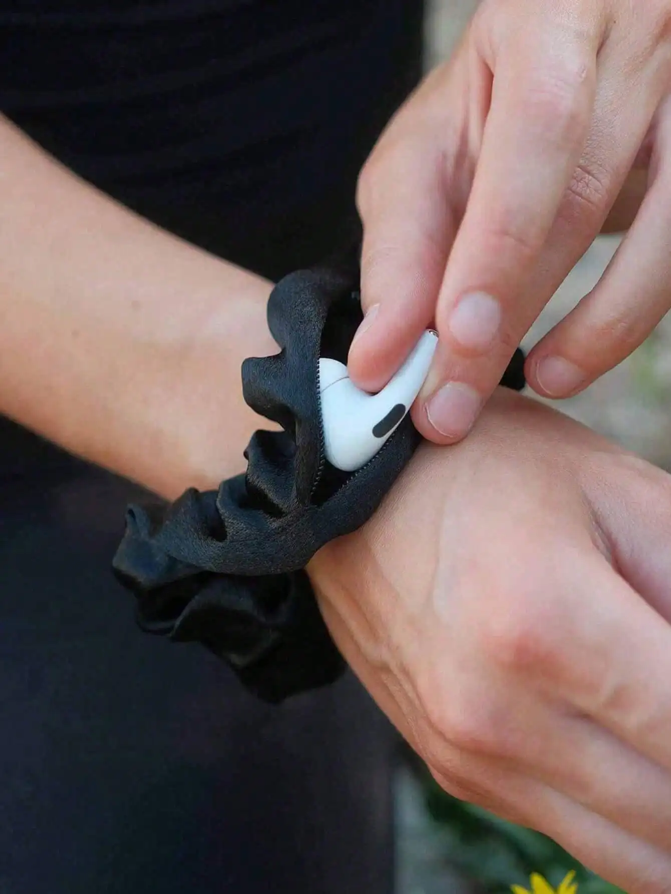 Bolsa de almacenamiento multifuncional para lazos para el cabello, ocultador y organizador portátil para dinero, no impermeable, elástico para el cabello con cremallera, 1 ud.