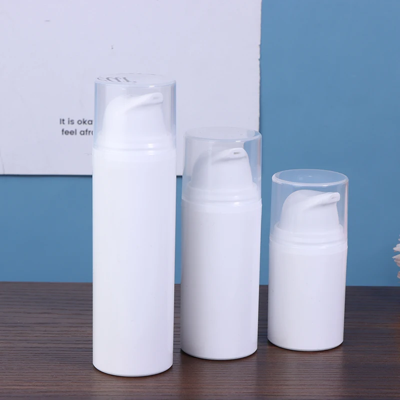 15 ml 30 ml 50 ml Plastic Reisflessen Crème Hervulbare Witte Airless Pomp Emulsie Vacuüm Lotion Fles Make Cosmetica voor Gel