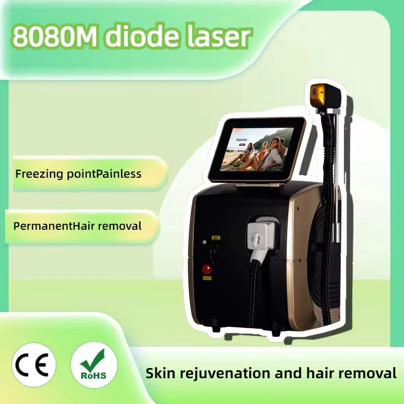 

Professional Diode Ice Titanium Laser Body Hair Removal Machine 2024 NEW 808nm Alexandrite Device 3 waves Permanent CE Woman