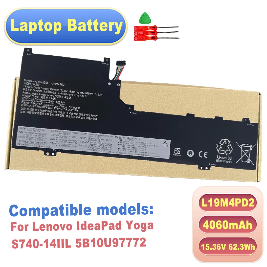 L19M4PD2 15.36V 62.3Wh 4060mAh Laptop Battery for Lenovo IdeaPad Yoga S740-14IIL 5B10U97772