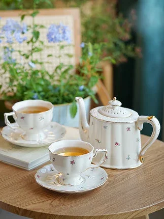 Europe Ceramic Mug Coffee Cup  Set With Dessert Plate Spoon Insect Drinkware Teapot Espresso Cups