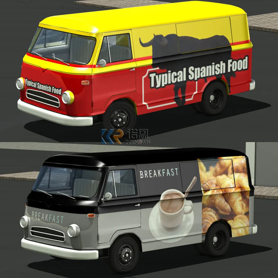 Hot Fast Bbq Burger Pizza Shop Snack Kebab Custom Kitchen Mobile Coffee Trucks Food Van Truck