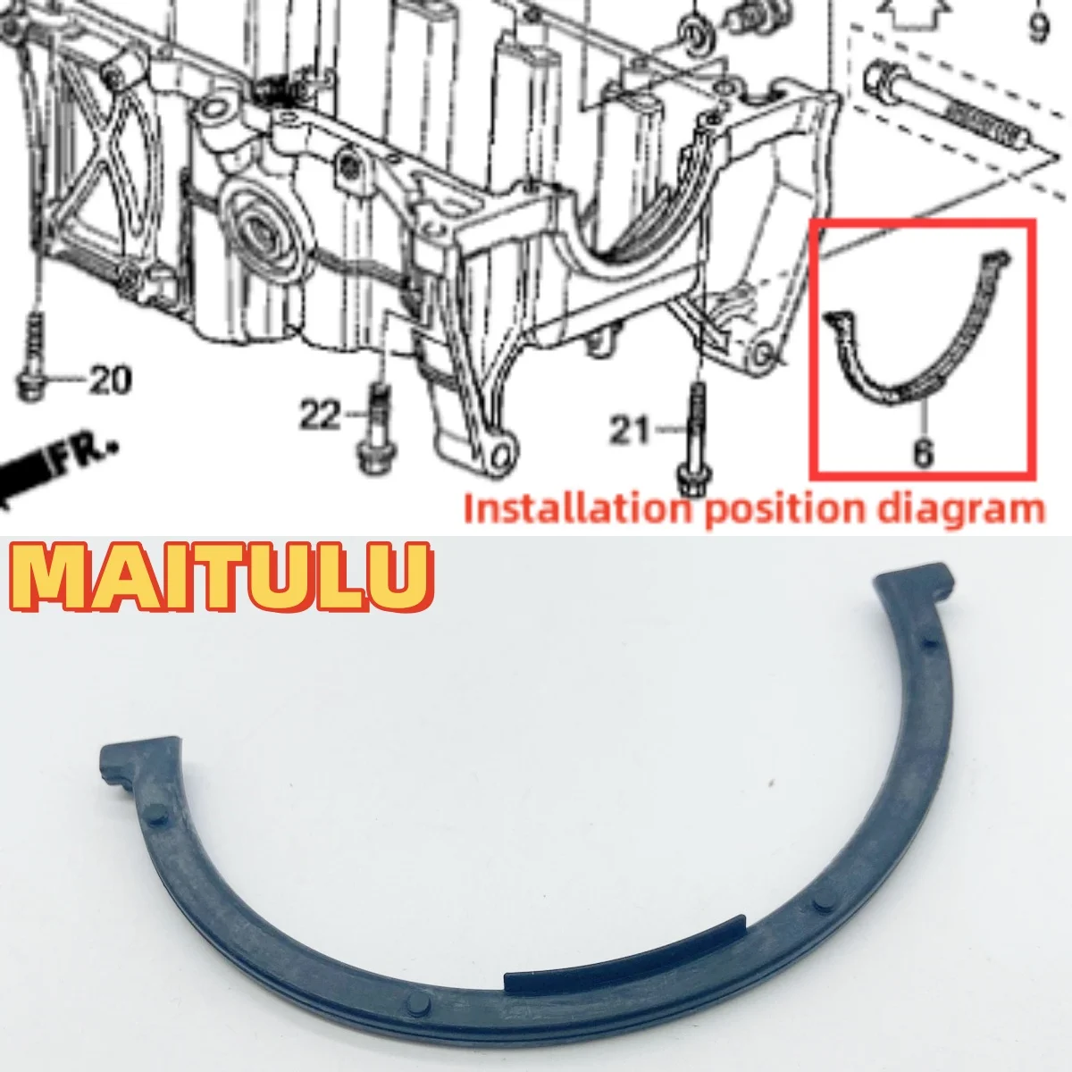 1252-PWA-000 is suitable for Honda Fit JAZZ Acura ILXD engine oil pan gasket sealing gasket automotive accessories