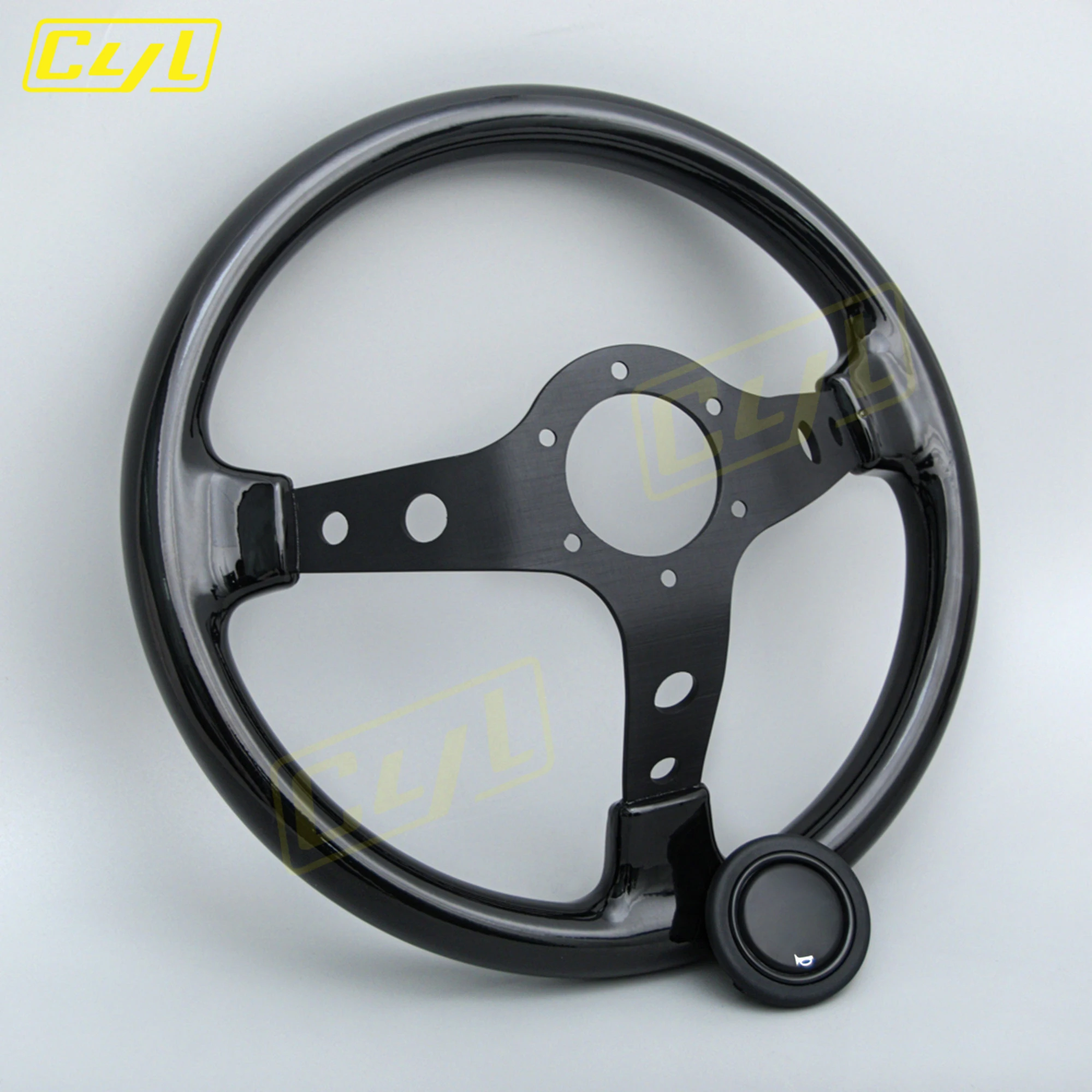 JDM 13inch 330mm Universal Black Color Steering Wheel Deep Corn Racing Drifting Sports Steering Wheel