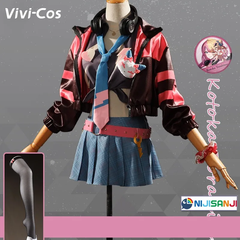 

Vivi-Cos Anime Vtuber NIJISANJI XSOLEIL Kotoka Torahime Cute Uniform Cosplay Halloween Women's Costume Role Play Party New S-XL