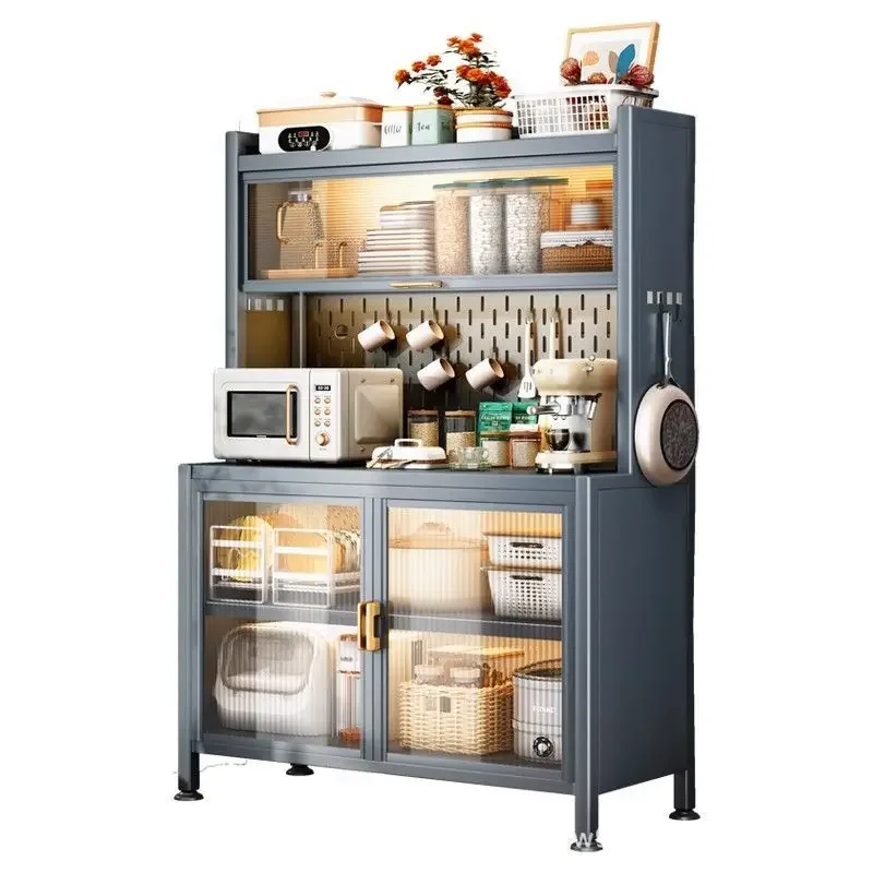 

Cabinet door, locker, kitchen rack, floor-to-ceiling multi-functional cupboard, microwave oven, pot storage rack, side cabinet