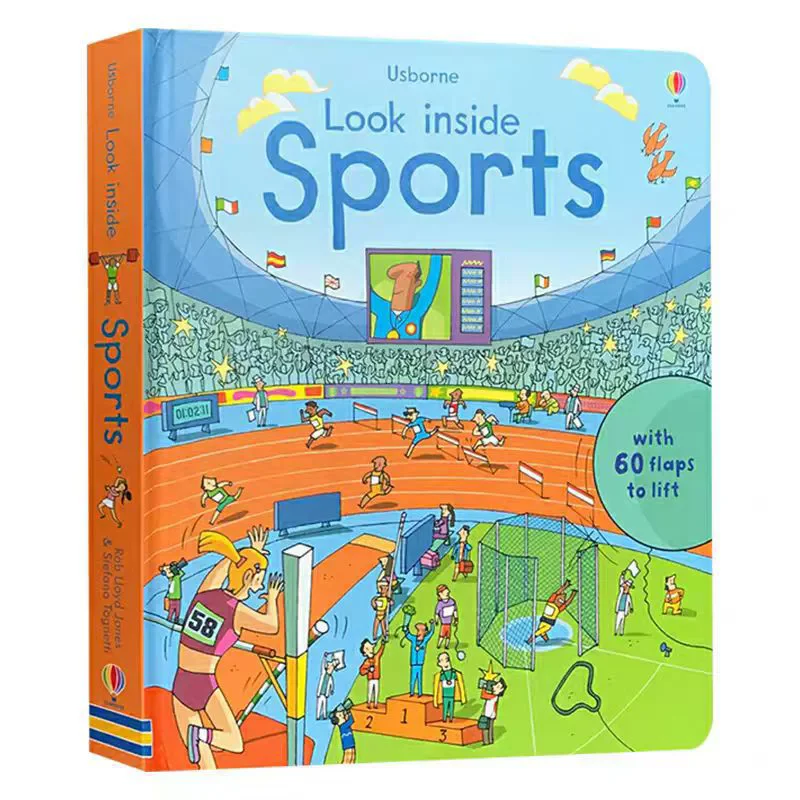 Britain English 3D Usborne Look inside Sports picture book Education kids child With over 100 flaps to lift hard cover