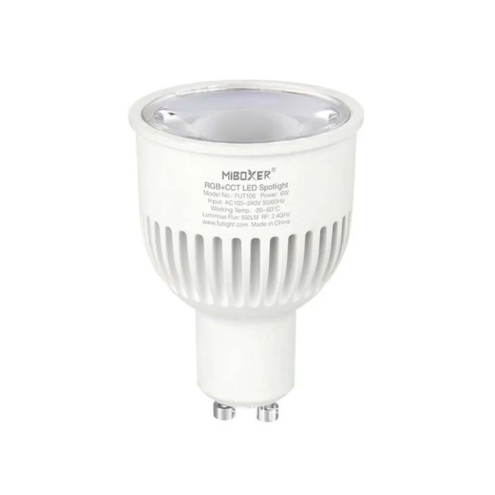 FUT107 AC100~240V 6W GU10 RGB+CCT LED Spotlight  Led Spot Light Lamp Remote Or App For Houses Restaurants Bars