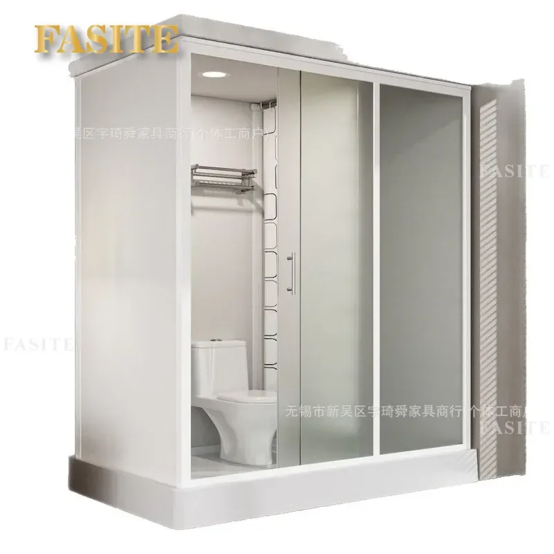 Integrated Shower Room Assembled Bathroom Unit with Toilet Front and Side Opening Doors Complete Bathroom Solution for Home