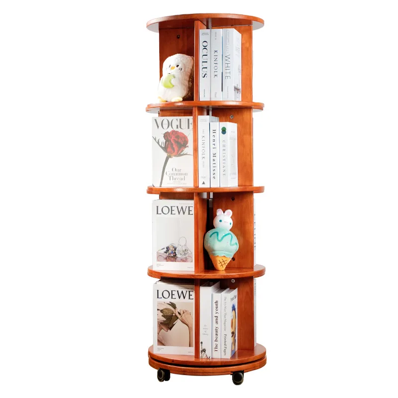 

Rotating bookshelf Floor-to-ceiling desktop bookshelf 360-degree rotating storage Home children's bookcase, shelf
