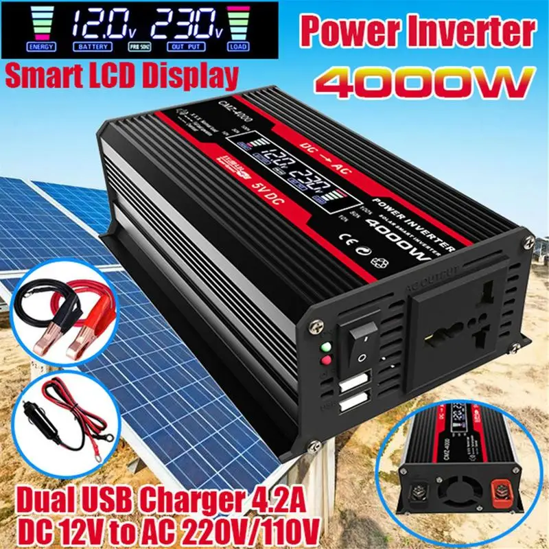 Smart Auto Inverter 12V To 220V 110V AC 300W Power Inverters For Vehicles Car Charger Converter Electric Devices For Car