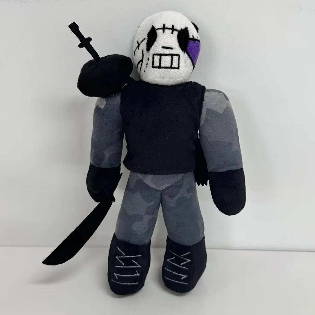 新しい27cmの骸骨戦士ぬいぐるみ、骨のディテールが施されたハロウィンテーマのソフトトイ、コレクターギフト