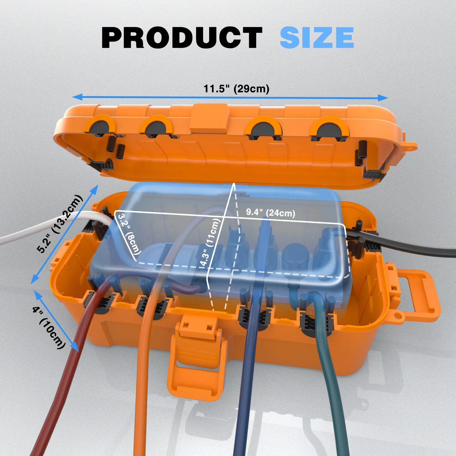 IP54 غطاء كهربائي مقاوم للماء لجميع القديسين/عيد الميلاد الديكور صندوق كابل خارجي لكابلات الطاقة/القابس/الأضواء/مؤقت الحديقة