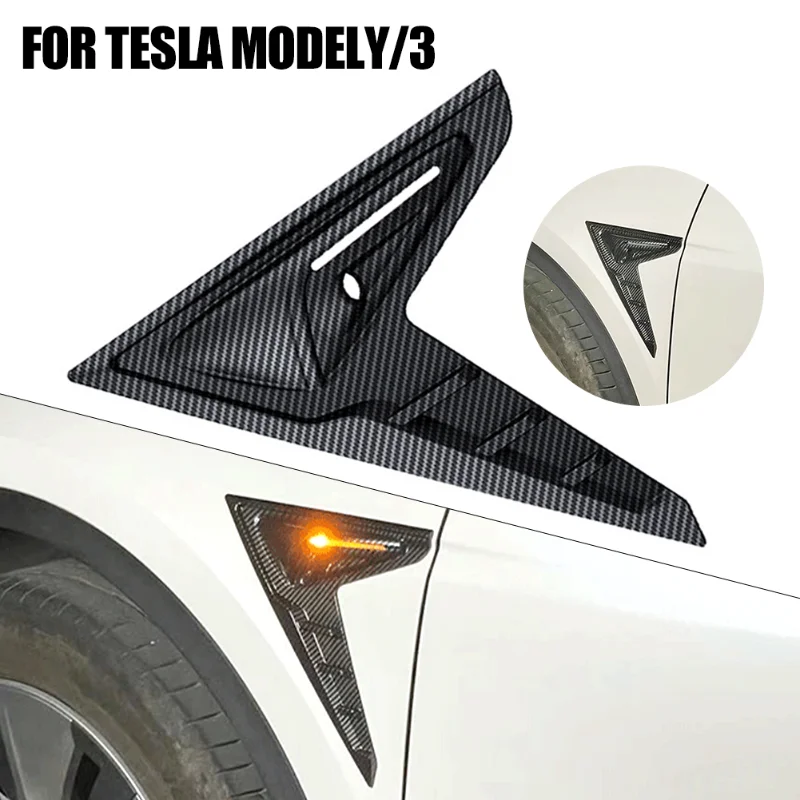 

Car Side Camera Cover for Tesla Model 3 Y Thunder Fender Flanks Wing Blade Panel Spoiler Covers Protective Shell Modification