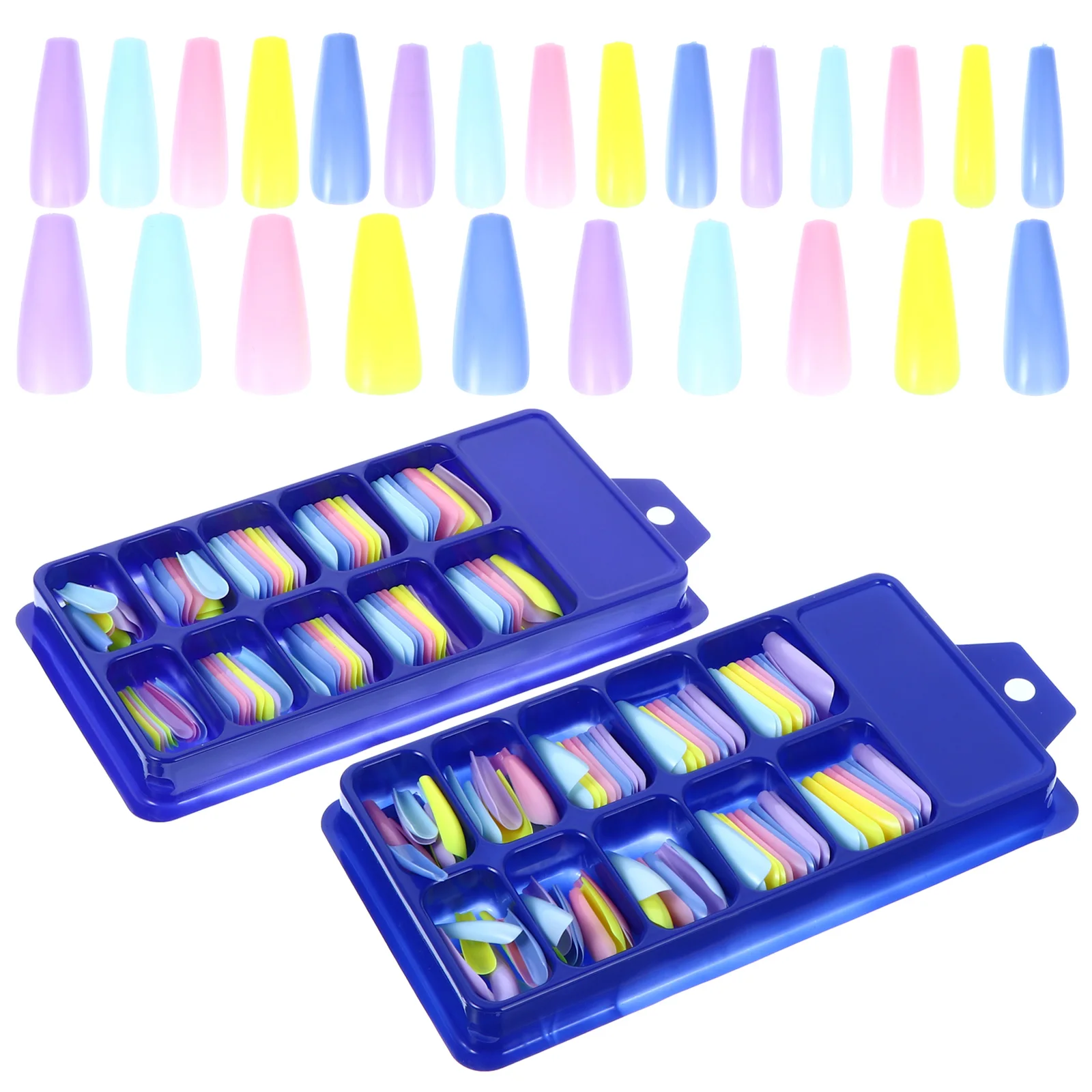 

2 Box Colorful Long False Nail High Quality Strong Hard to Damage Manicure DIY Nails Tip Colorful Long False Nail