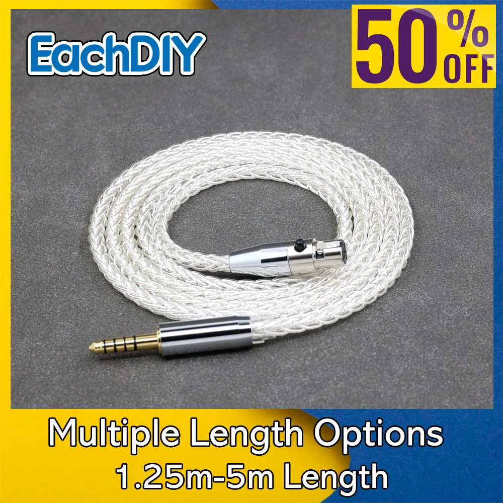 

8 Core 99% 7n Pure Silver Palladium Earphone Cable For AKG K371BT Beyerdynamic DT177x GO Pioneer HDJ-X10 Sennheiser HD49 8784
