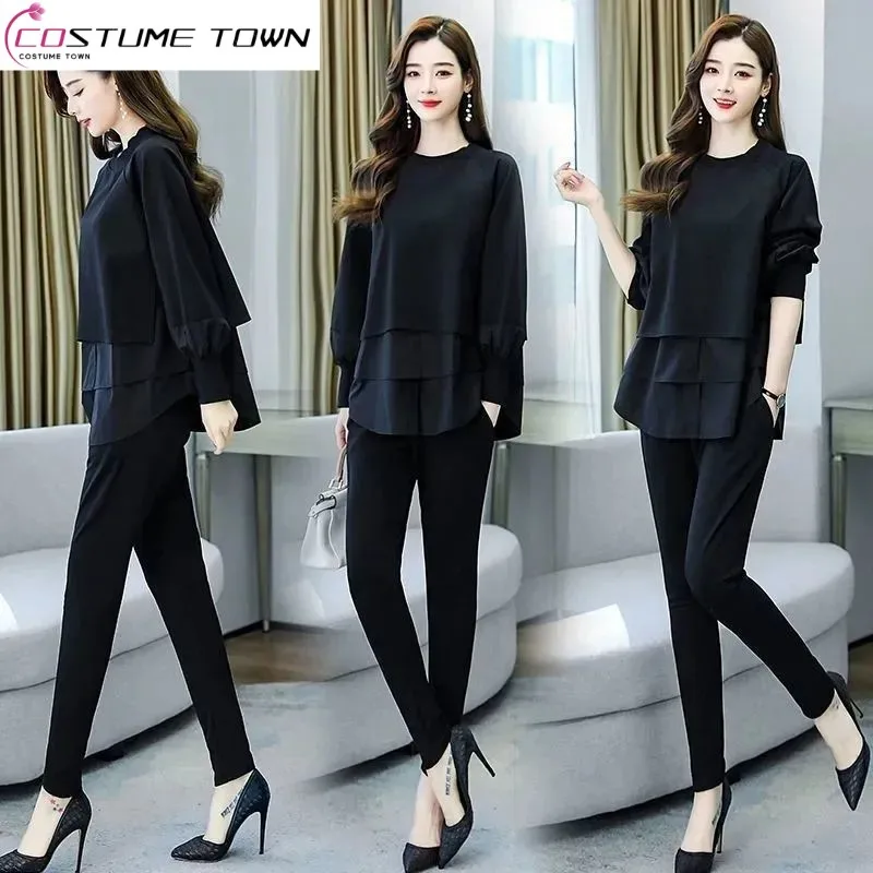 

2023 Spring/Summer New Women's Wear Korean Version Relaxed Temperament Age Reducing Goddess Fashion Two Piece Set