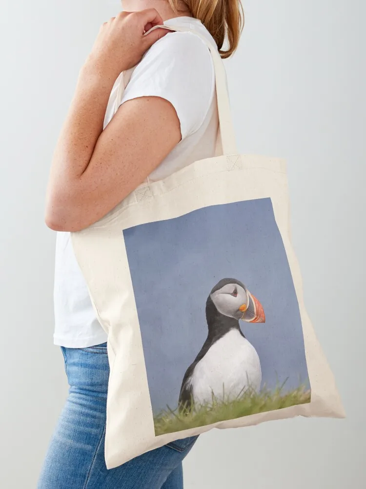 

Puffin on Grimsey Tote Bag Portable shopping bag Canvas bag bags woman 2025 cloth woman
