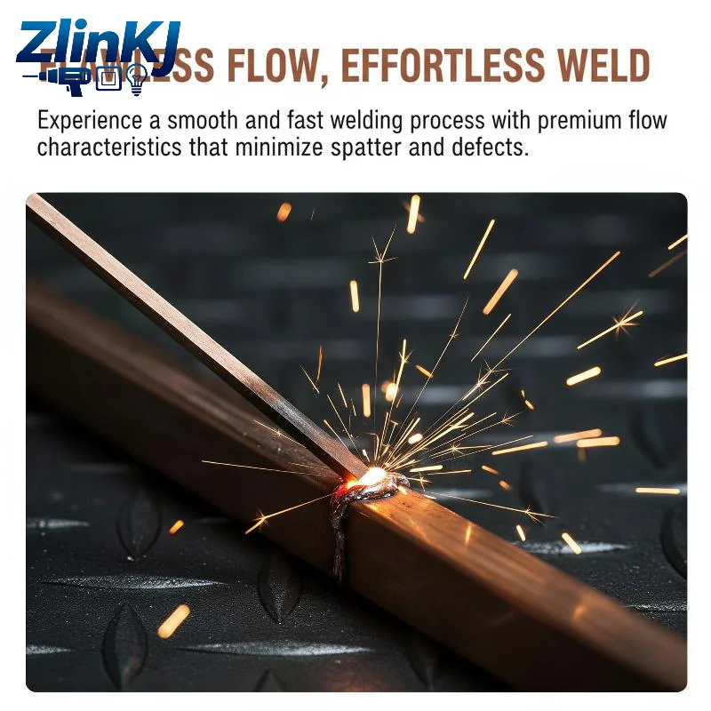 Phosphor Copper Welding Rods Self-Fluxing Flat Copper Electrodes for HVAC Plumbing Pipe Welding Repair 10Pcs Pack